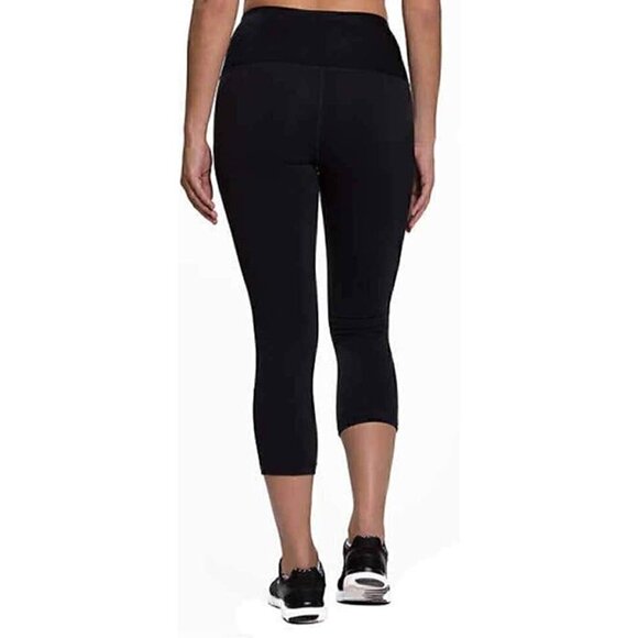Kirkland Signature Ladies' Black Jacquard Active Tight Capris - Size Small - Picture 2 of 9